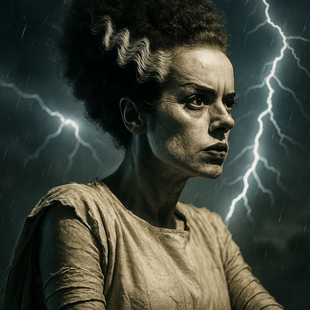 Bride of Frankenstein in Dramatic Thunderstorm