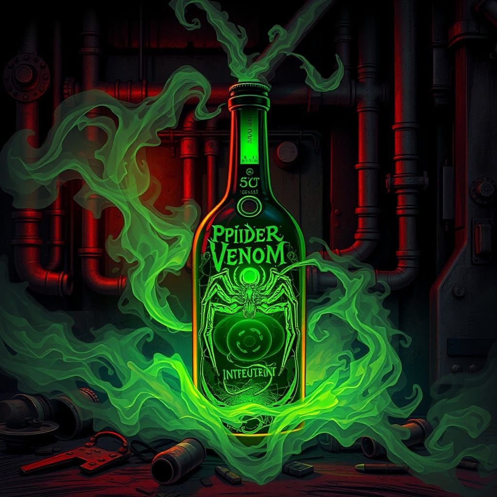 Eerie Green Venom in Industrial Ruins