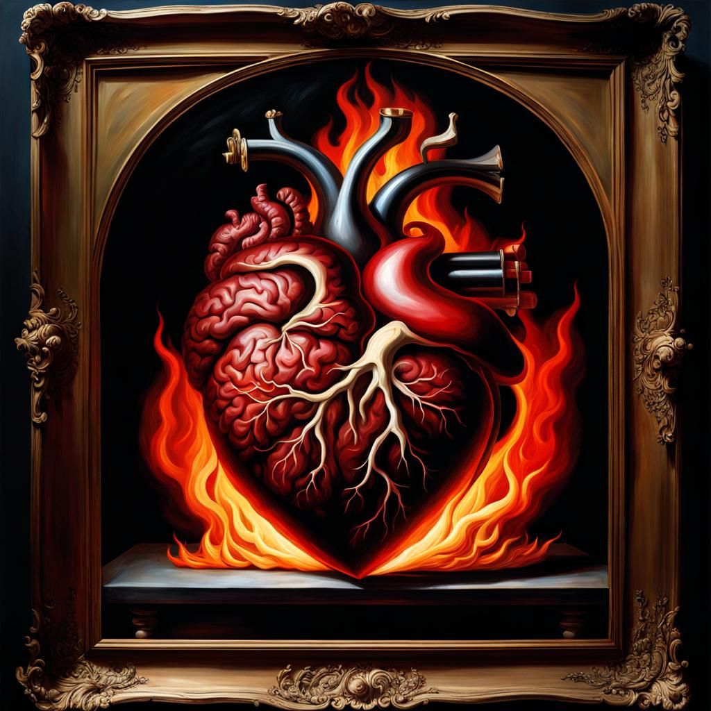 Baroque Still Life: Flaming Heart Cooks Brain
