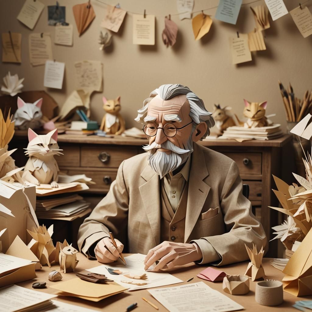 Whimsical Papercraft of a Wise Man Transforming