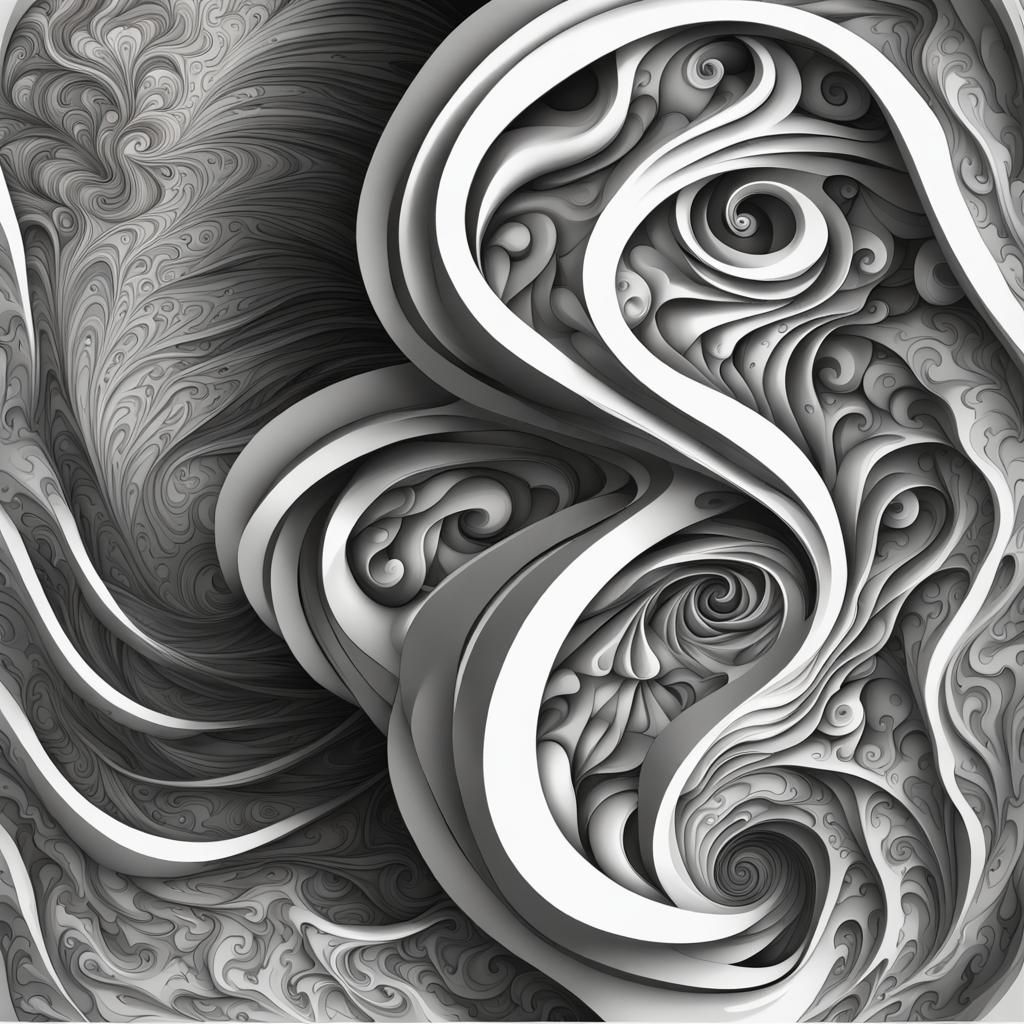 Abstract Fractal Logo Design in Zentangle Style