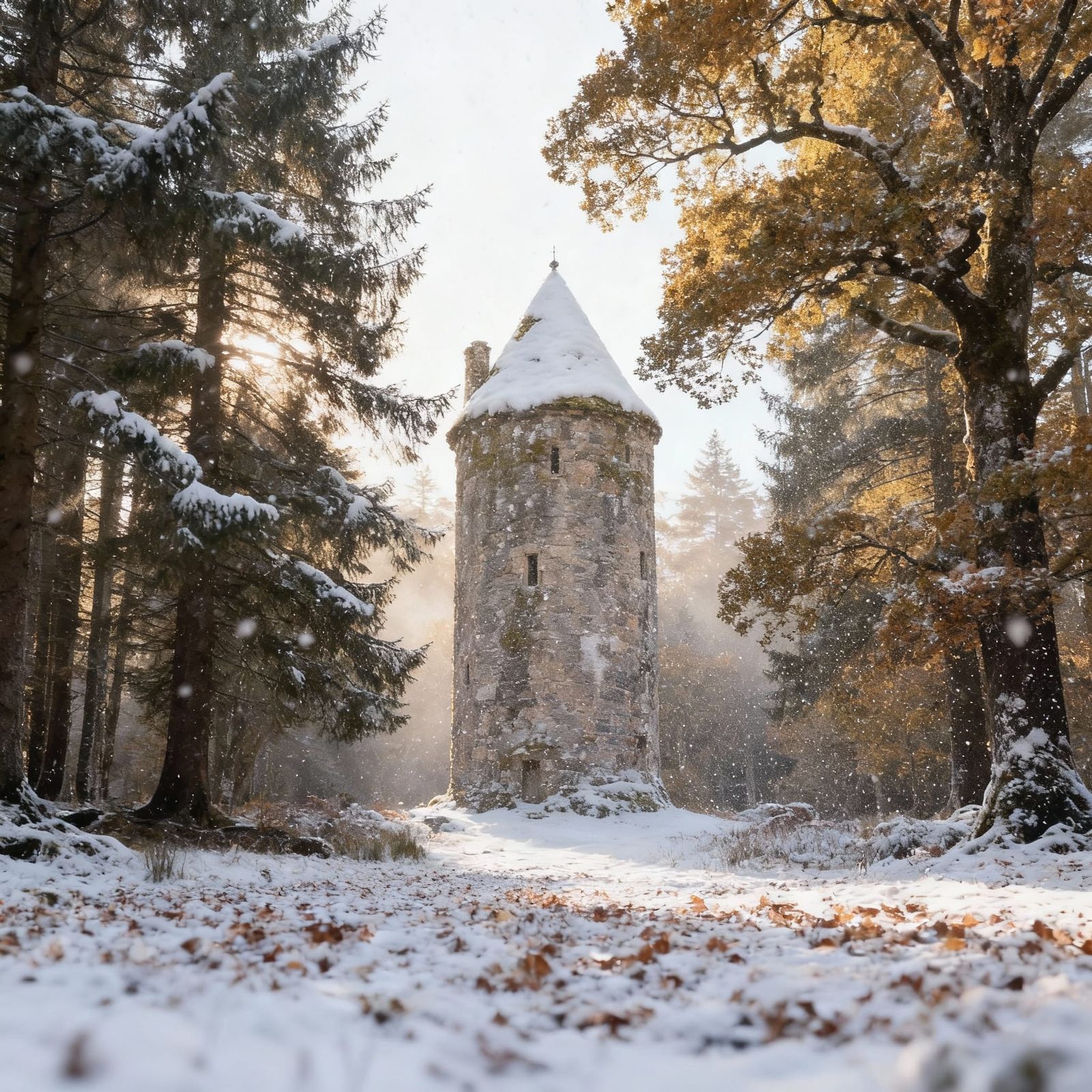 Scottish Borderlands Peel Tower in Woodland