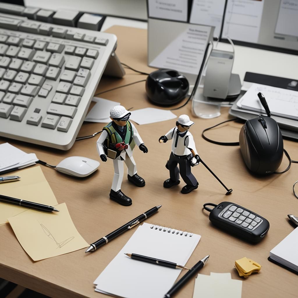 Miniature Golf Caddy on Office Desk