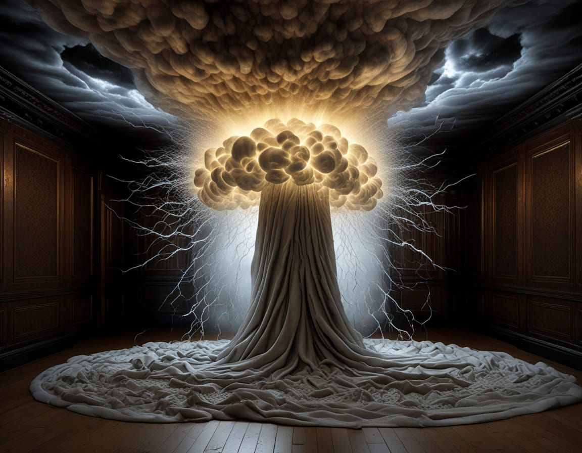 glowing  polychrome whirlingtons 3D  math art  couture  spec...