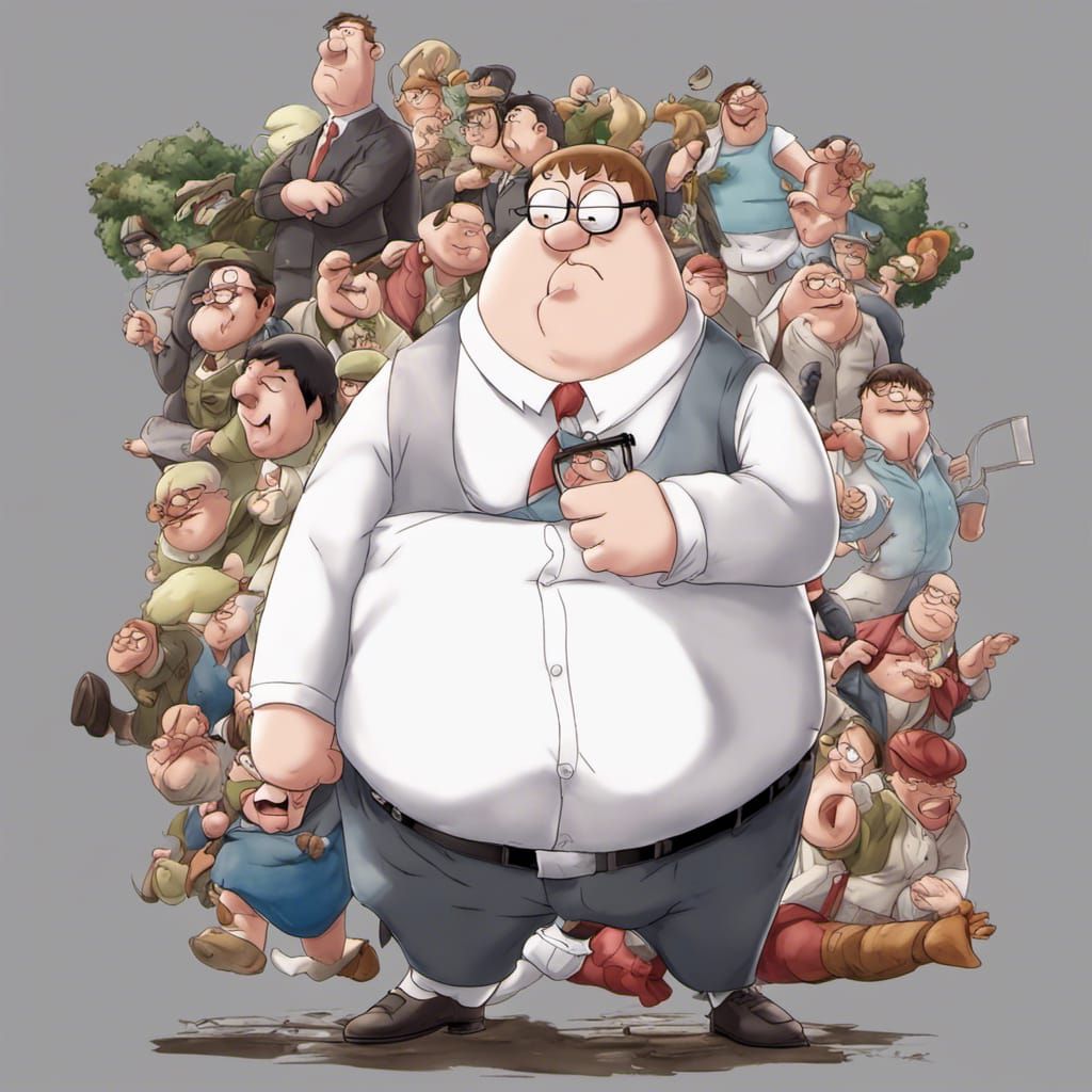 Peter Griffin in Anime Key Visual Style