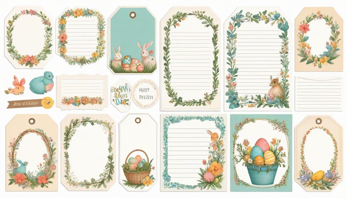 Vintage Easter Journaling Cards with Space