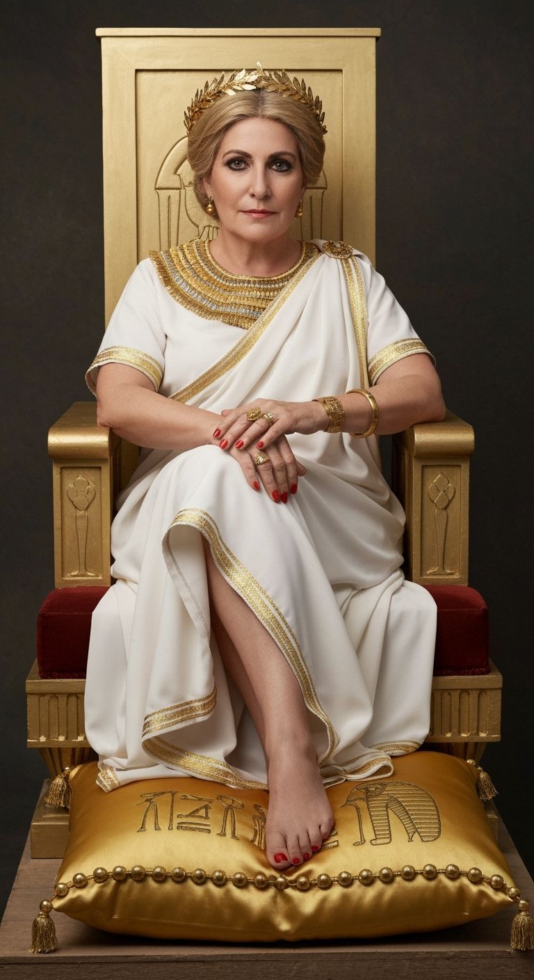 Empress Livia on Roman Throne: Opulent Portrait