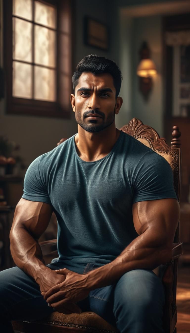 Handsome Man Portrait in Realistic Digital Art Style