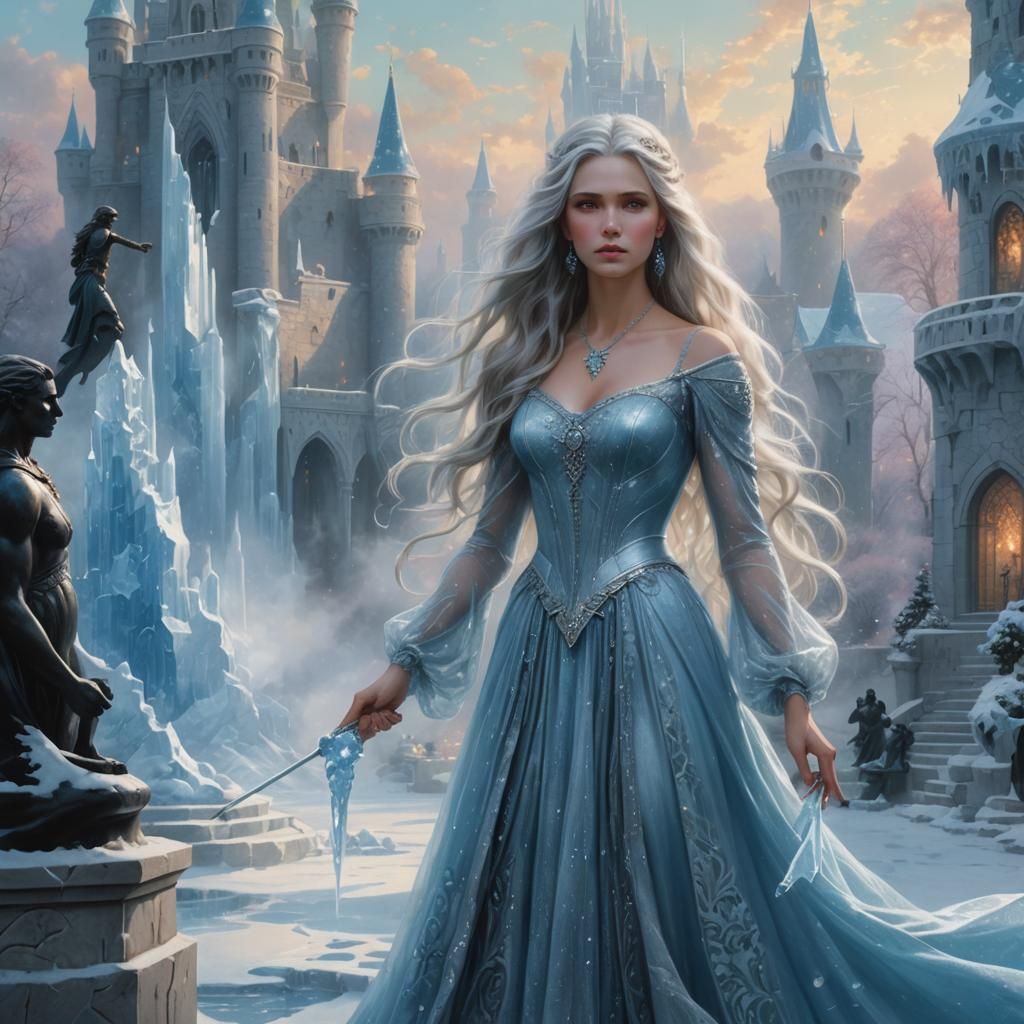 Icy Queen in a Winter Palace, Fantasy Art