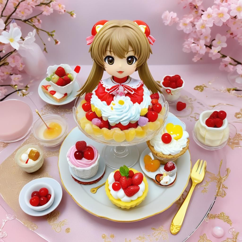 Magical Girl's Whimsical Tea Party Scene