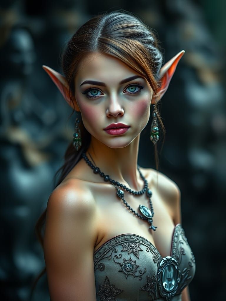 Magical Elf Portrait with Vibrant Colors