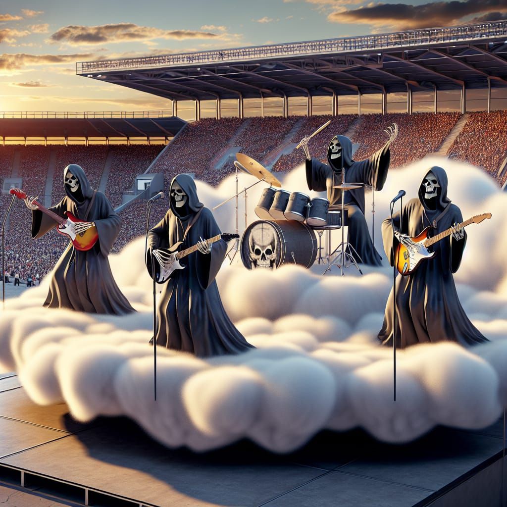 Grim Reaper Band Performs at Sunset