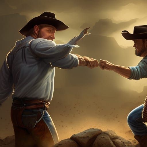 Cowboy Duel Storyboard: Dynamic Concept Art