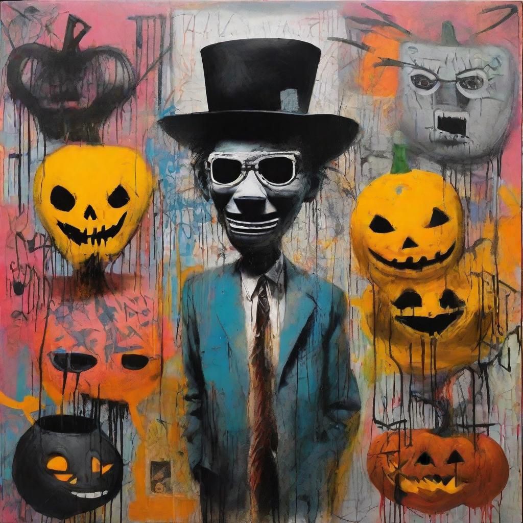Halloween Graffiti Art in Polychromatic Style