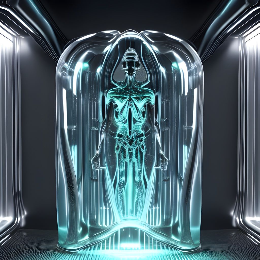 Glass Horror Humanoid by Dan Mumford, HR Giger