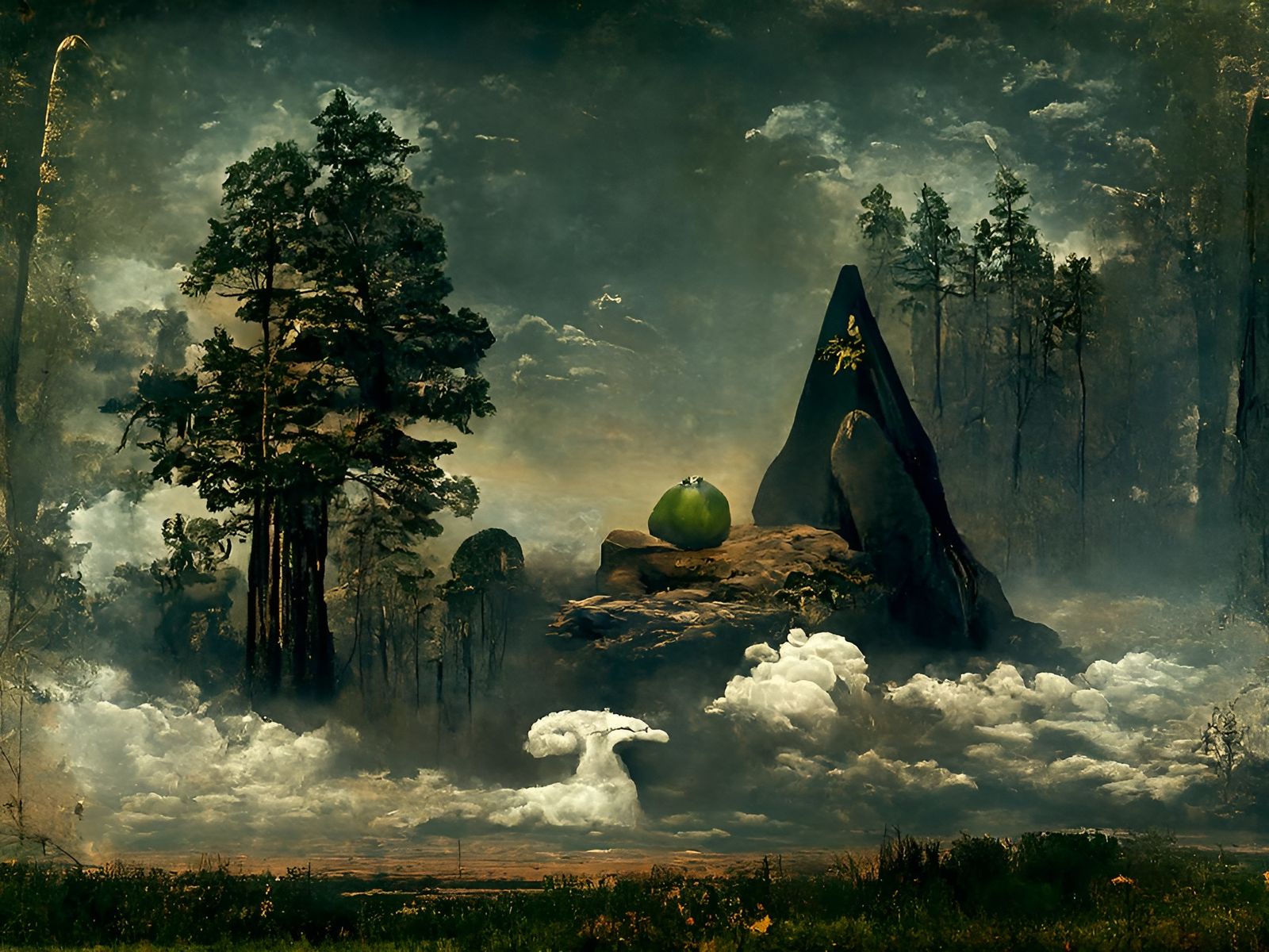 Psychedelic Symbolism Painting in the Style of Calotype