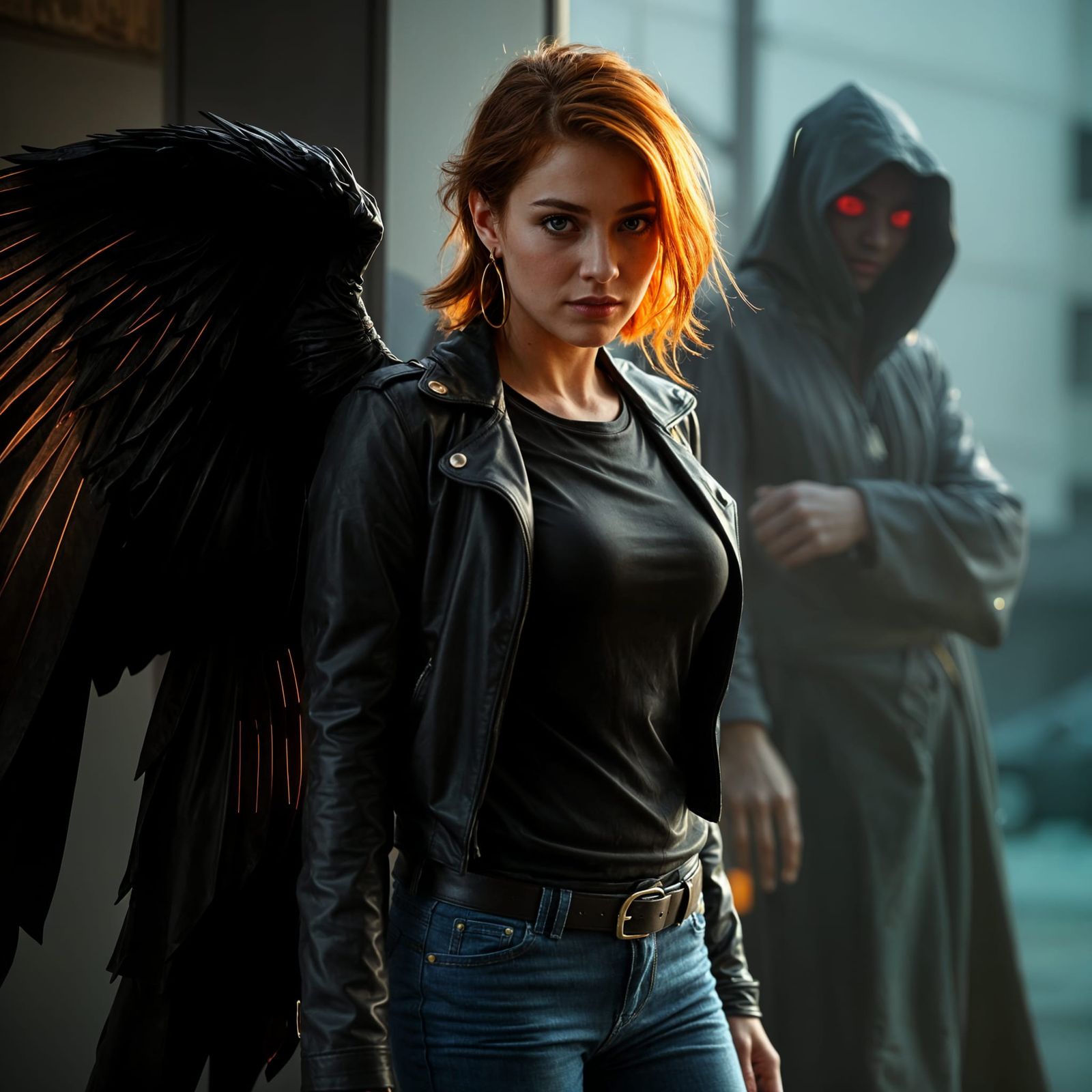 Gritty Detective Portrait in a Film Noir Aesthetic