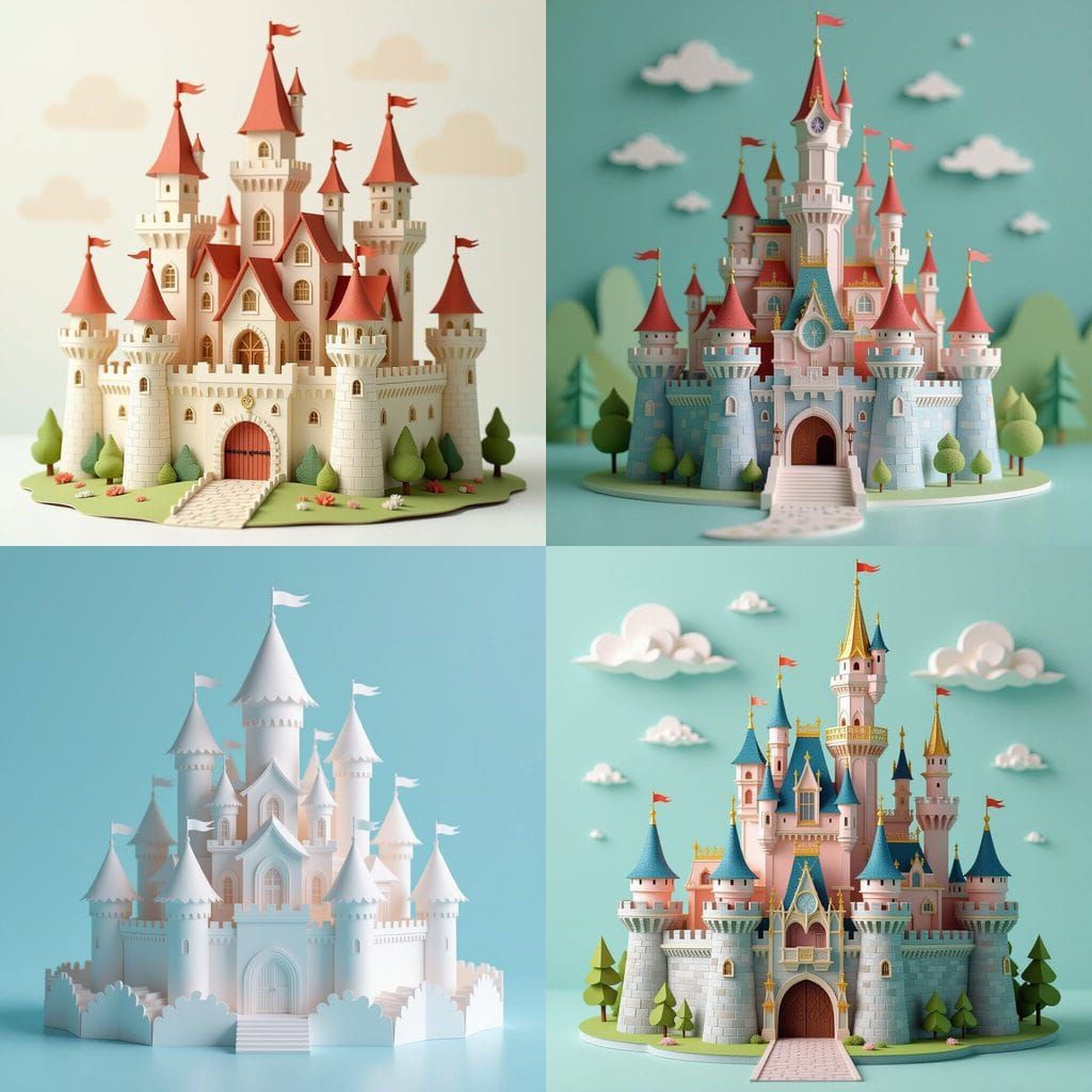 3D Render of a Paper Castle
