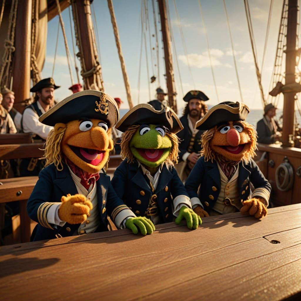 Muppets as Swashbuckling Sailors and Pirates on a Classic Wo...