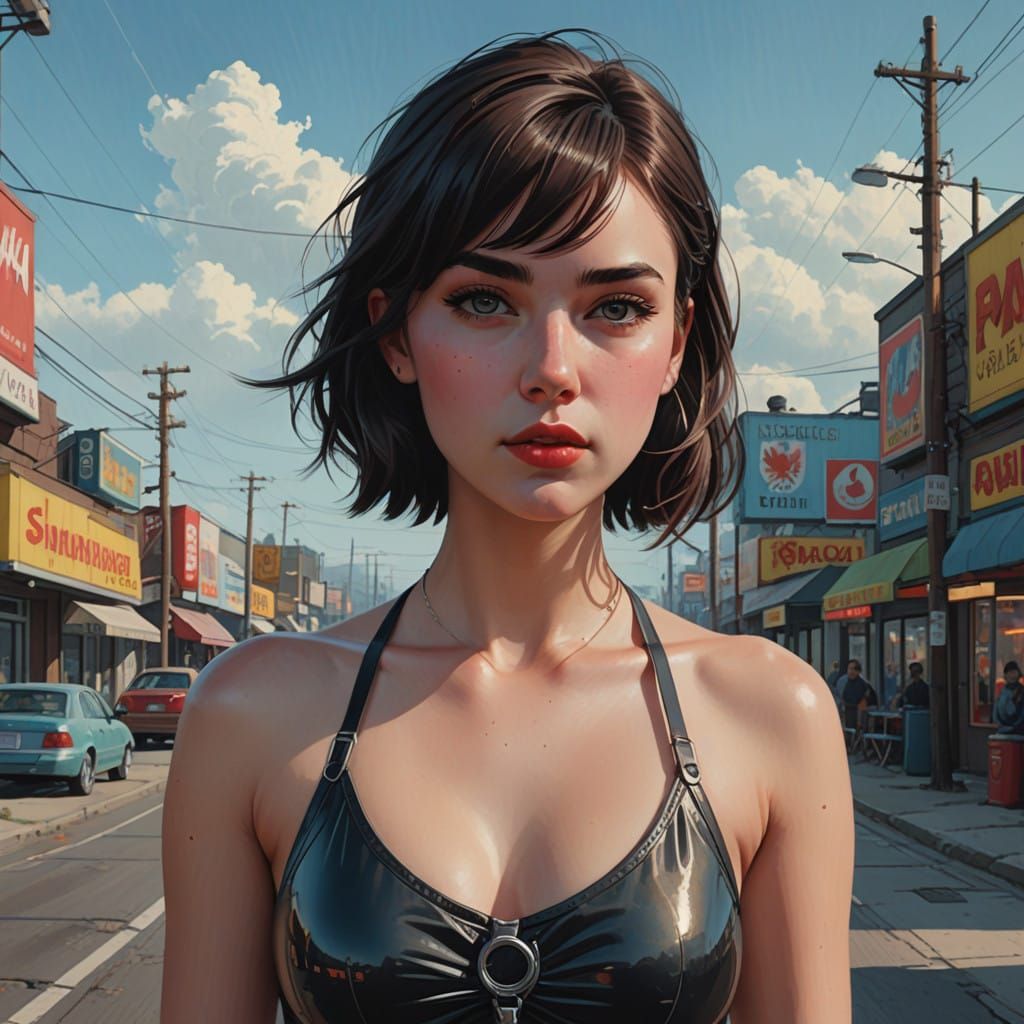 Confident Beauty in a Cyberpunk Aesthetic