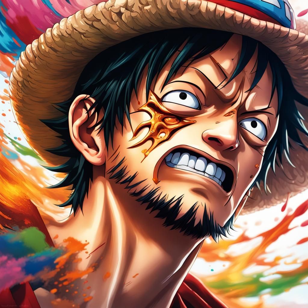Hyperrealistic One Piece Splash Art with Side Lighting