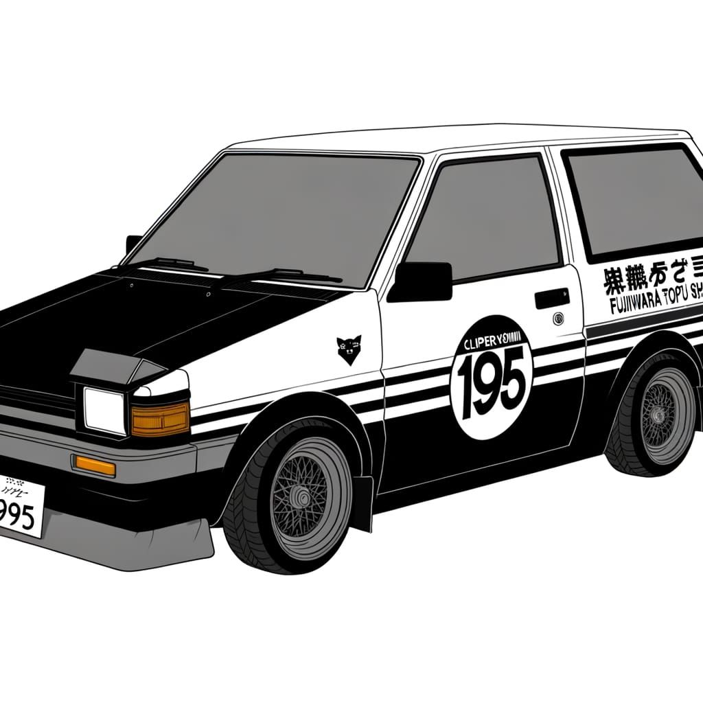 Classic 1995 Kombi in AE86-Inspired Black and White