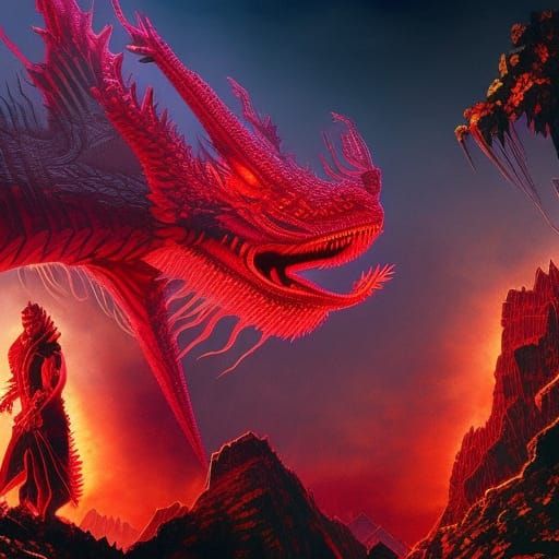 Epic Blood Dragon Digital Matte Painting