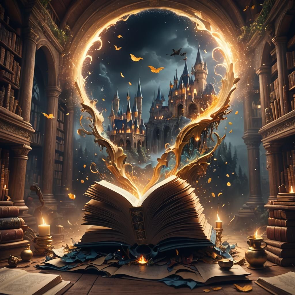 Fairytale Book Portal in a Detailed Matte Painting