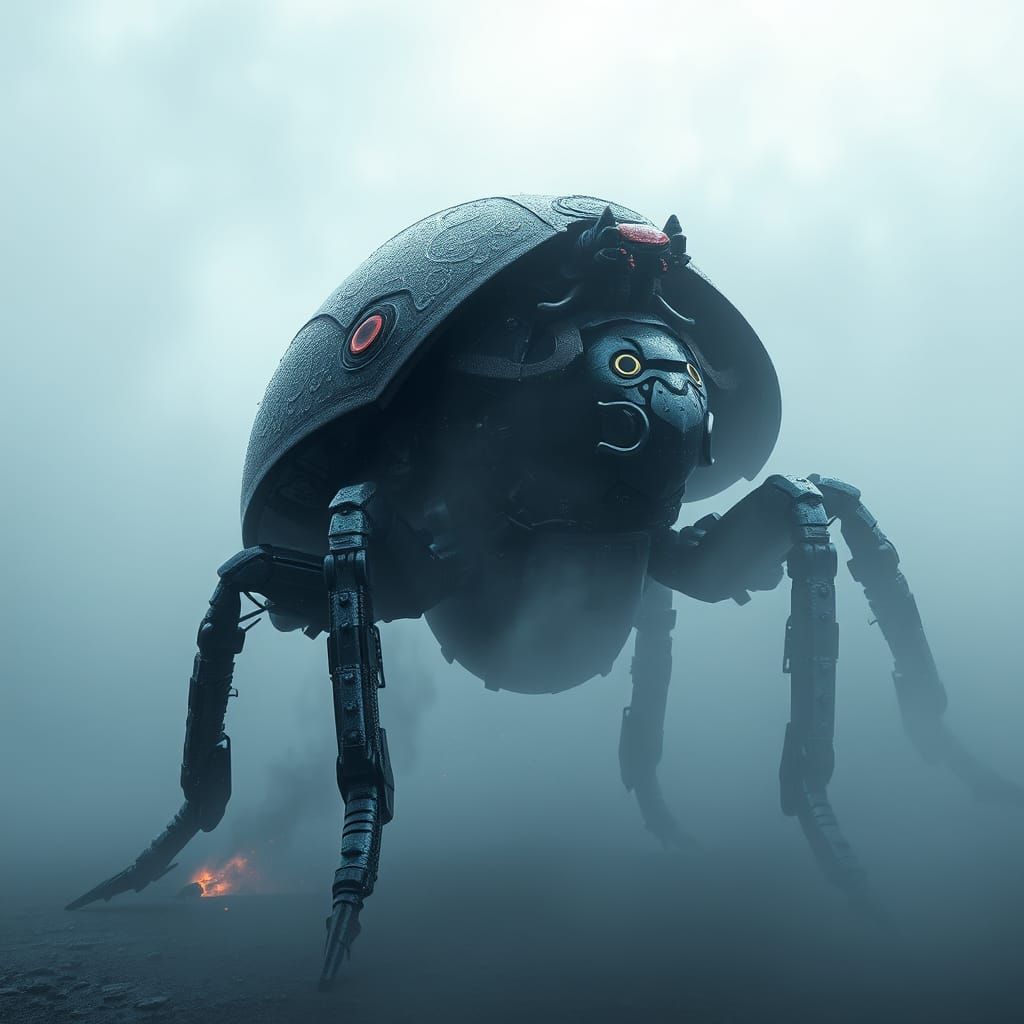 A giant armed robotic ladybug.