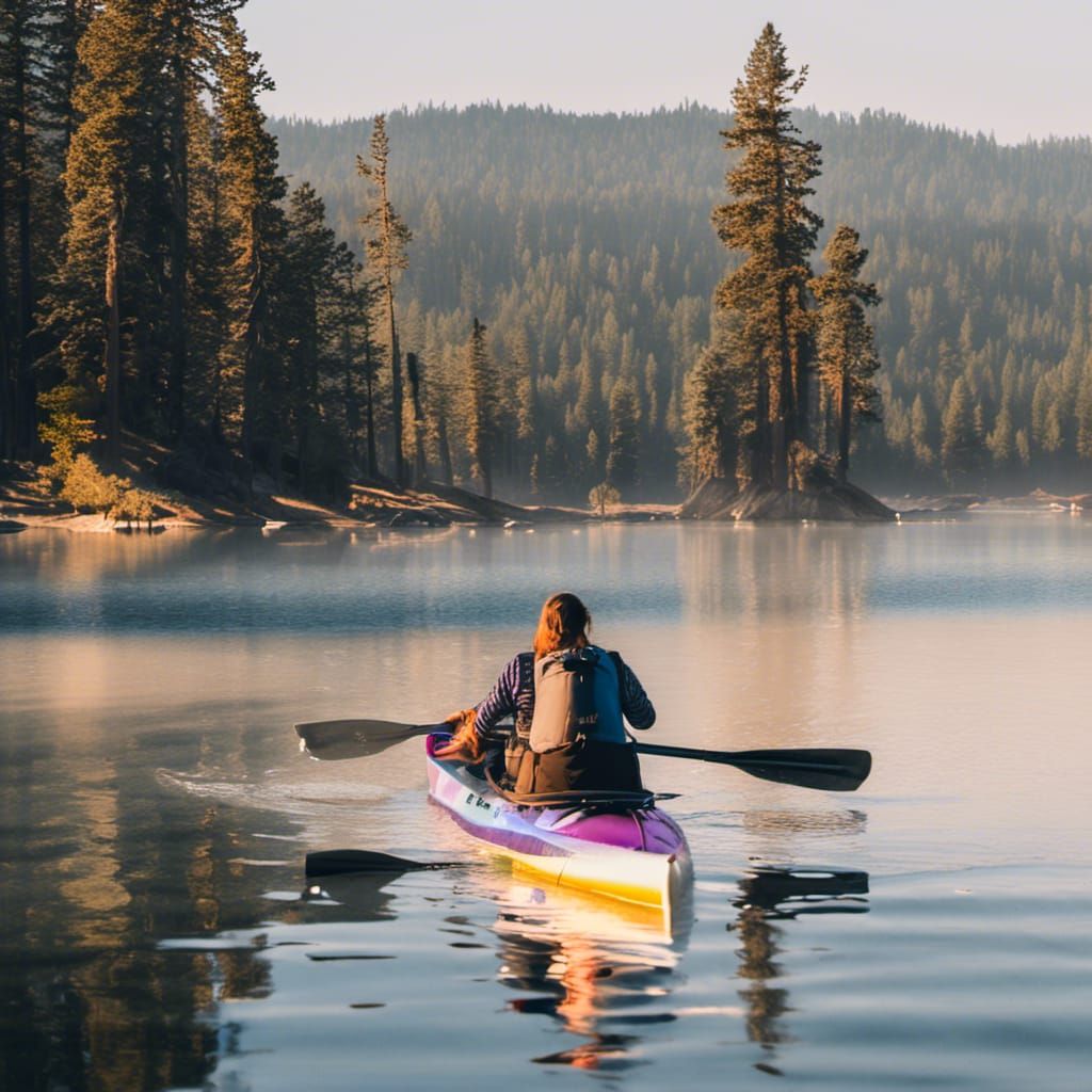 Kayaking at Lake Tahoe in Early Morning Light