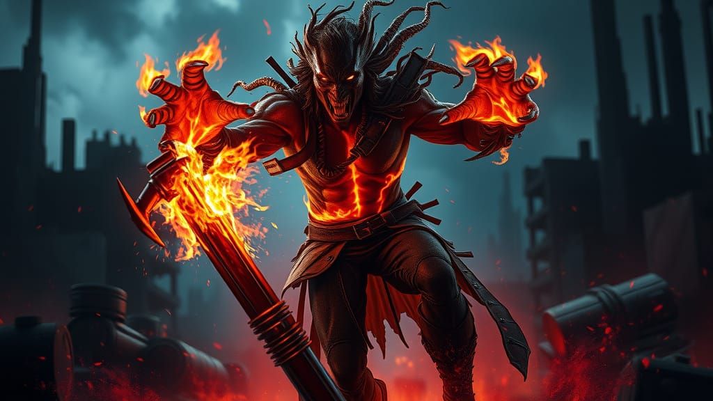 Empowered Warrior Rises from the Ashes in a Gritty Cyberpunk...