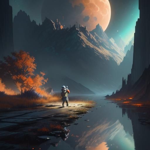 Child's Moon Journey: Hyperdetailed Concept Art