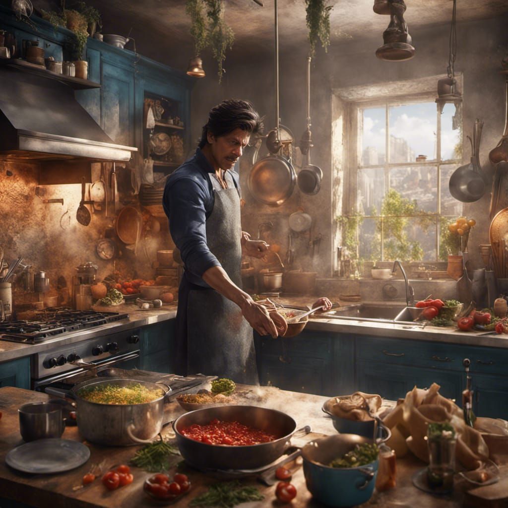 Shahrukh Khan: Detailed Matte Painting in Kitchen