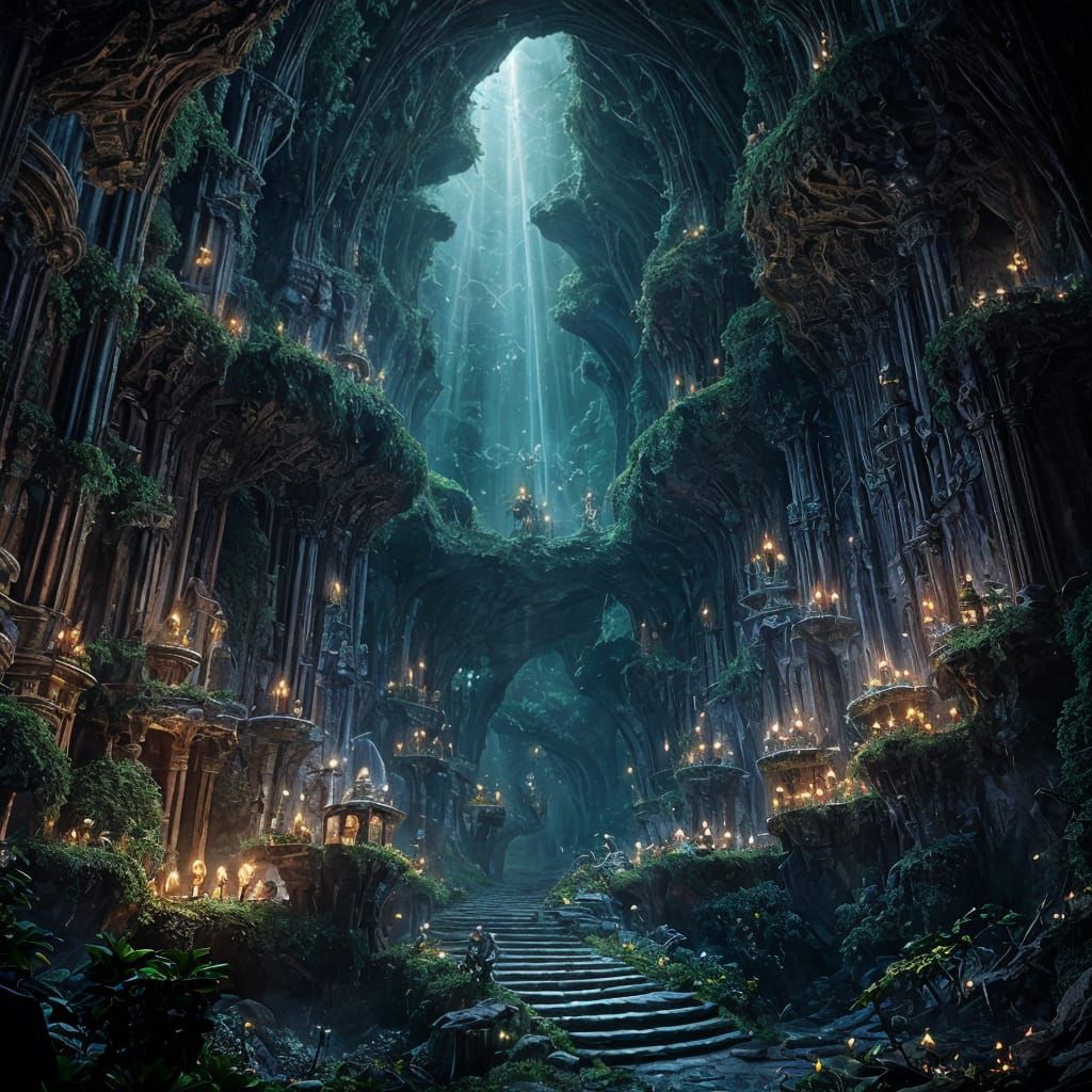 Surreal Faery Realm Scene in Digital Matte Painting