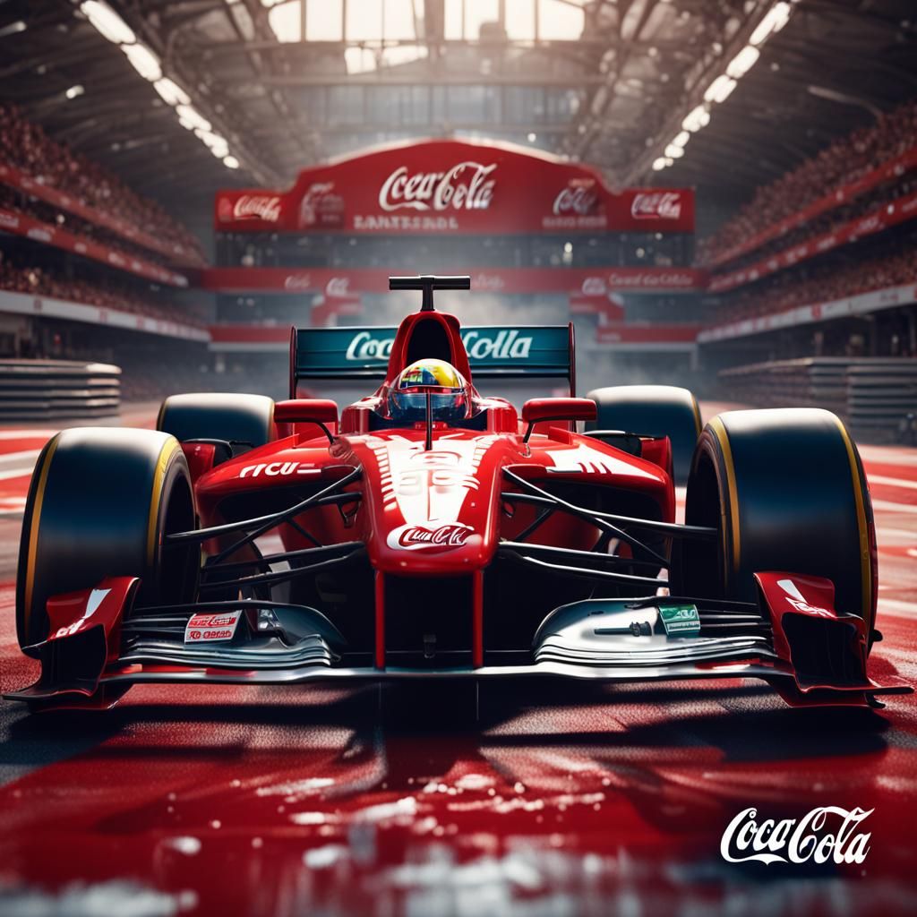 Coca Cola Formula 1 Car in Detailed Matte Painting