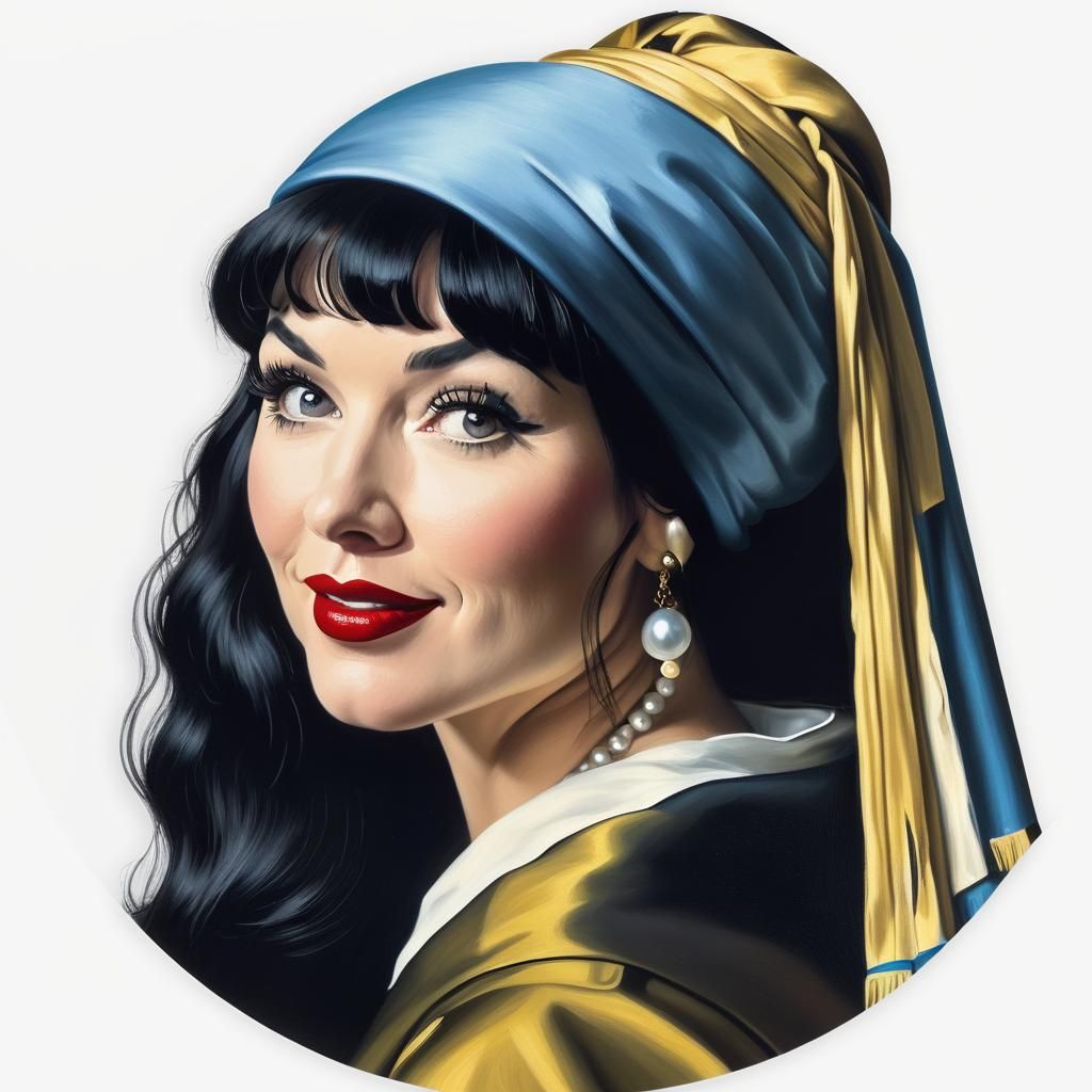 Bettie Page as Girl With Pearl Earring