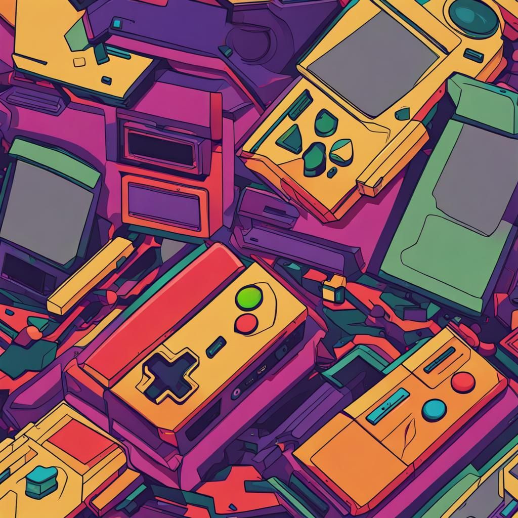 Abstract Vaporware Console in Complementary Colors