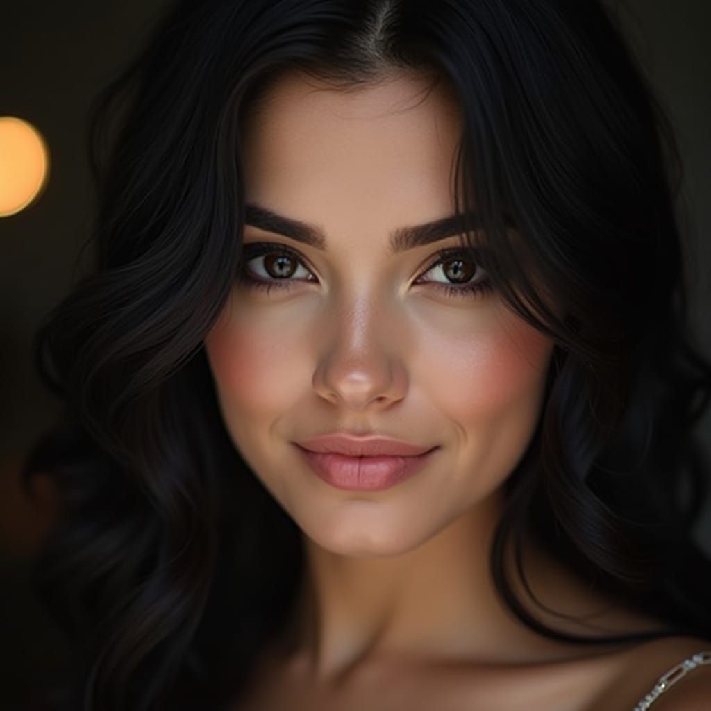 Stunning Woman in Vibrant Close-Up Portrait