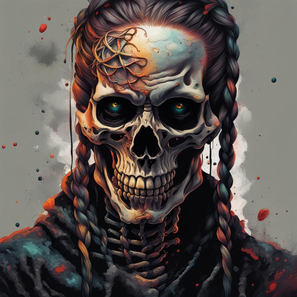 Creepy Skeleton Portrait in Dark Fantasy Style