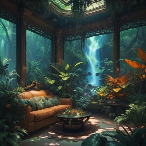 Tropical Den with Dinosaurs, Concept Art