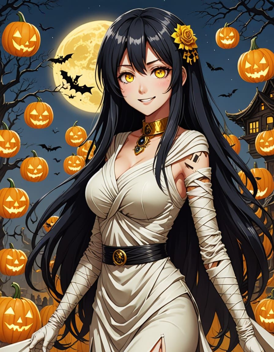 Anime Style Mummy Girl at Halloween Party