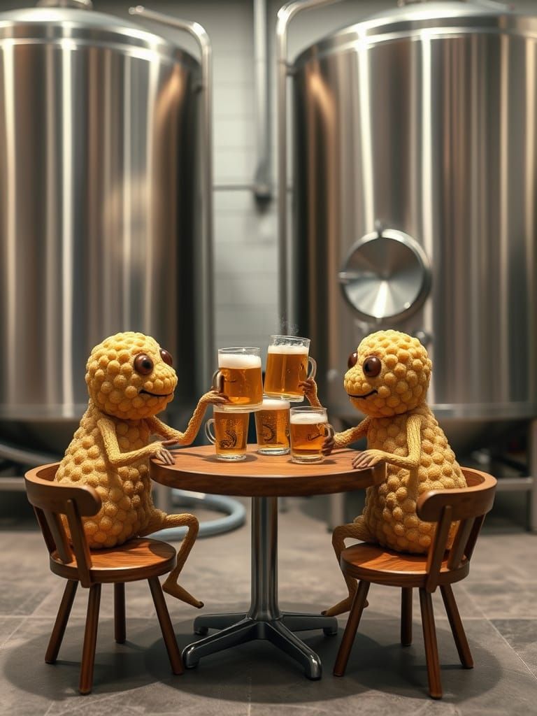 Yeast Toasting Beer Mugs in Brewery