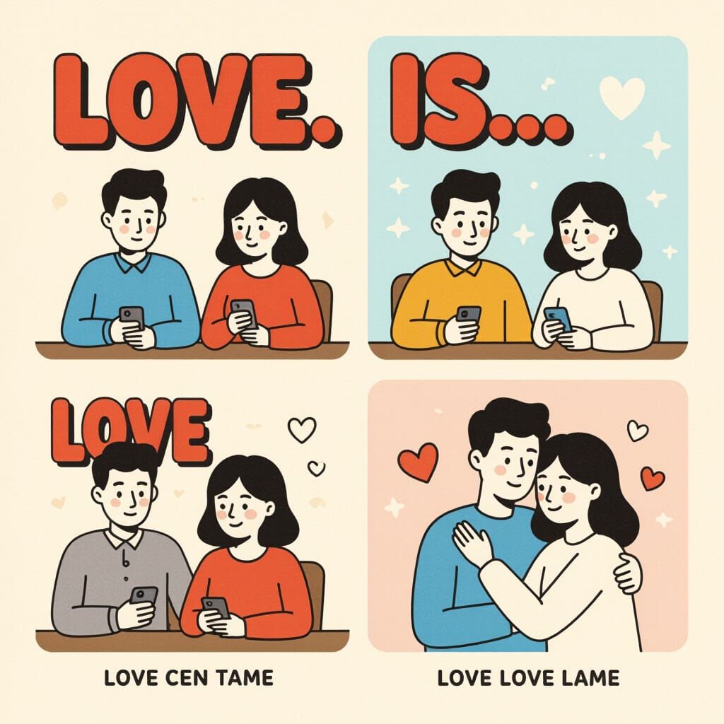 Love Is... A Retro Comic About Putting Phones Away