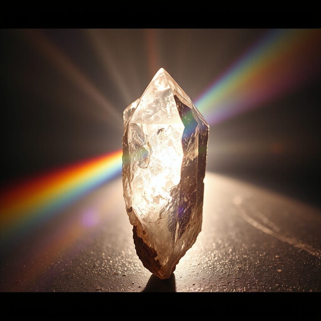 Crystal Prism Refracts Rainbow Light: Cinematic Film