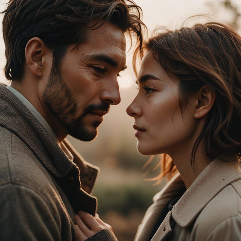 Sad Couple in Minimalist Setting