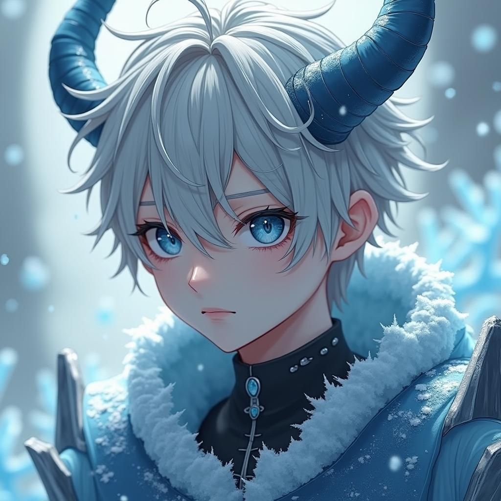 Icy Undead Demon in Anime Style 3D Rendering