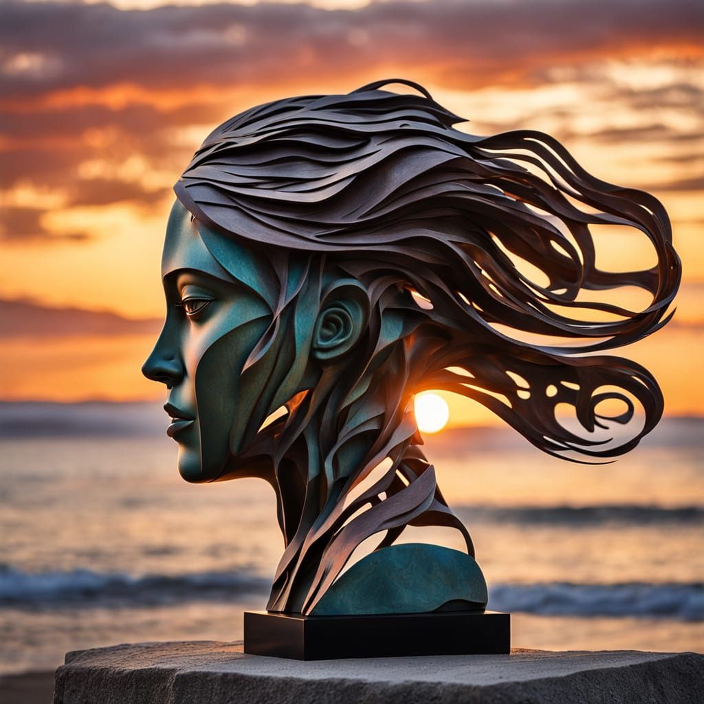 Surreal Sunset Goddess Embracing Authenticity