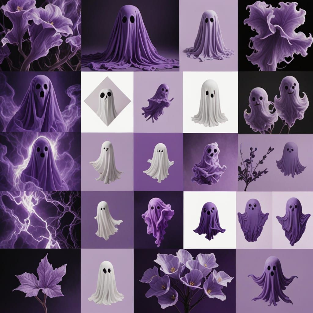 Aesthetic Purple Ghost Mood Board Design