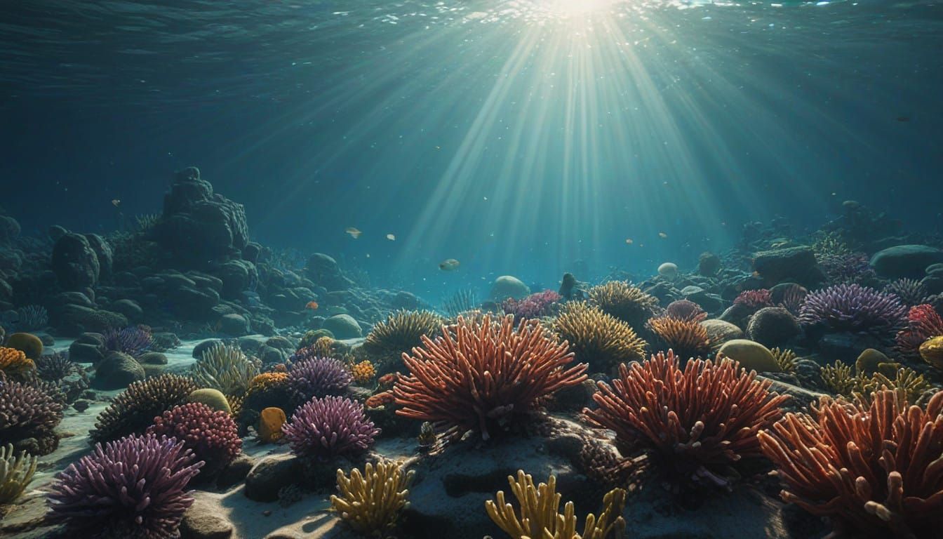 Vibrant Tropical Underwater Wonderland in Whimsical 3D Anima...