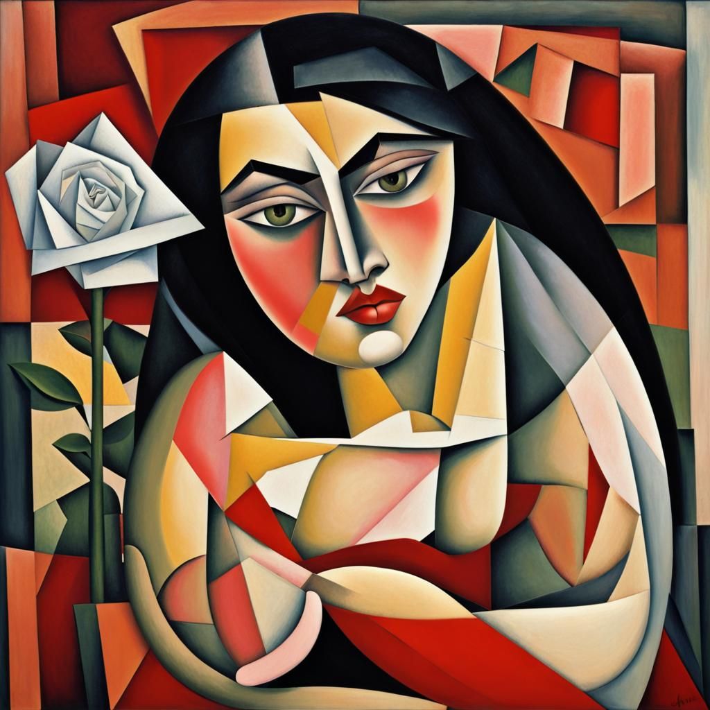 Cubist Portrait of an Unattractive Woman in Lhote Style